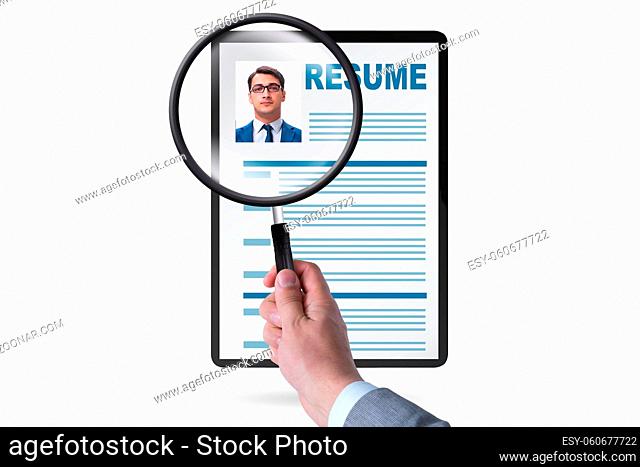 Recruitment and employment concept with the cv