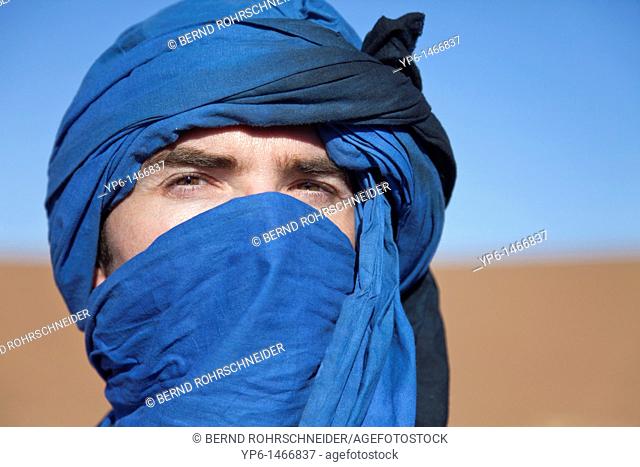 portrait of a man with turban, Erg Chegaga, Sahara, Morocco