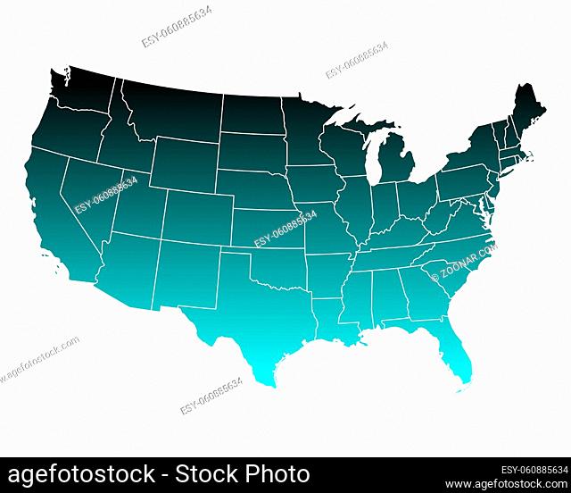 Karte der USA - Map of USA