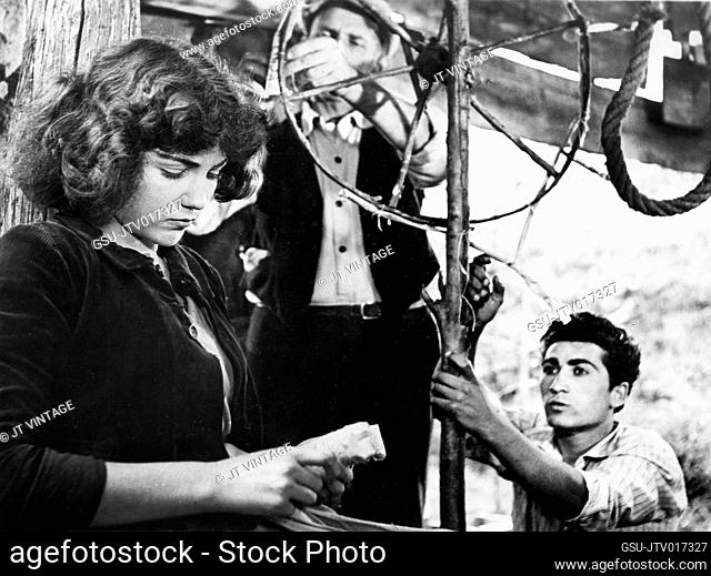 Maria Fiore, on-set of the Italian Film, Two Cents Worth Of Hope, Original Italian title: Du Soldi Di Speranza, Times Film Corporation, 1952