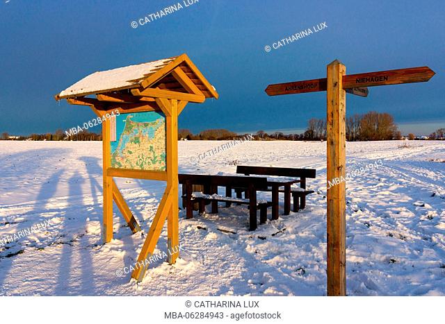 Baltic Sea, Darss, winter, trail, resting place