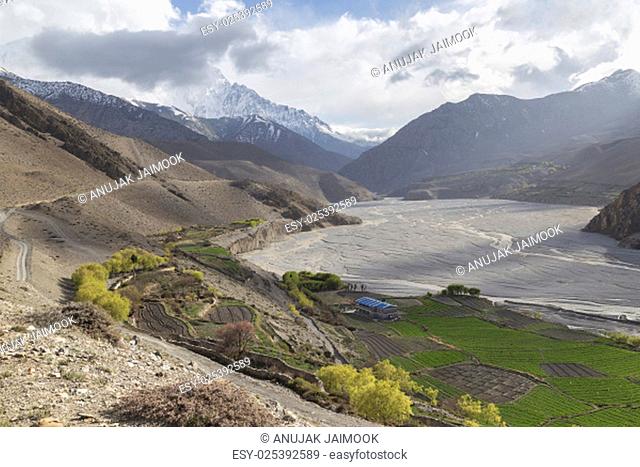Kagbeni city in lower Mustang district, Nepal. It located in dry area and situated in the junction to upper Mustang