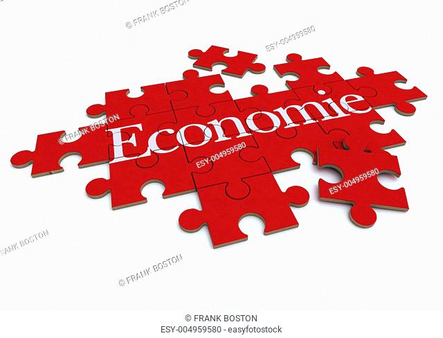 Economie puzzle in red