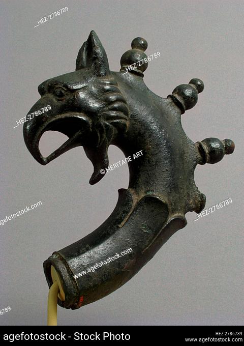 Lamp Handle with a Griffin?s Head, Byzantine, 6th-7th century. Creator: Unknown