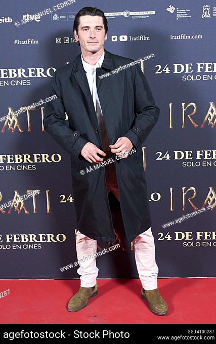 Jon Gonzalez attends 'Irati' Premiere at Palacio de la Prensa Cinema on February 22, 2023 in Madrid, Spain