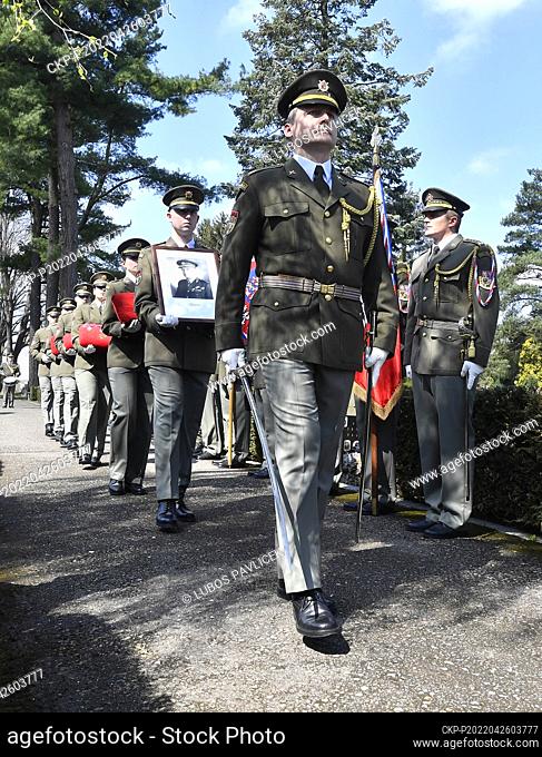 The urn with bodily remains of a commander of the Czechoslovak intelligence, Brigadier General Frantisek Moravec was buried in local columbarium in his native...