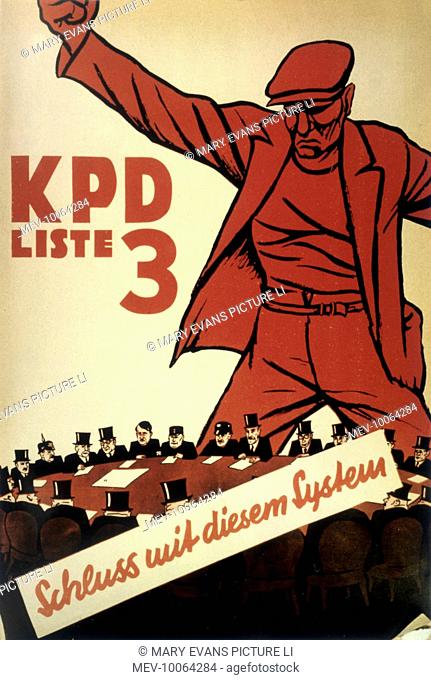 DIN A2 Plakat KPD Gegen faschistische Reaktion Poster 1920er Kommunismus 