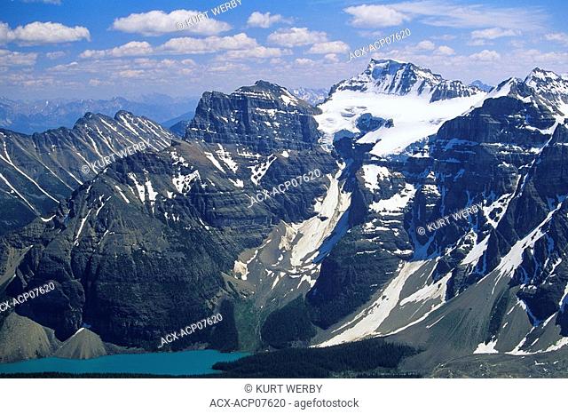 The view towards Mount Fay and Moraine Lake at Banff National Park, Alberta, Canada