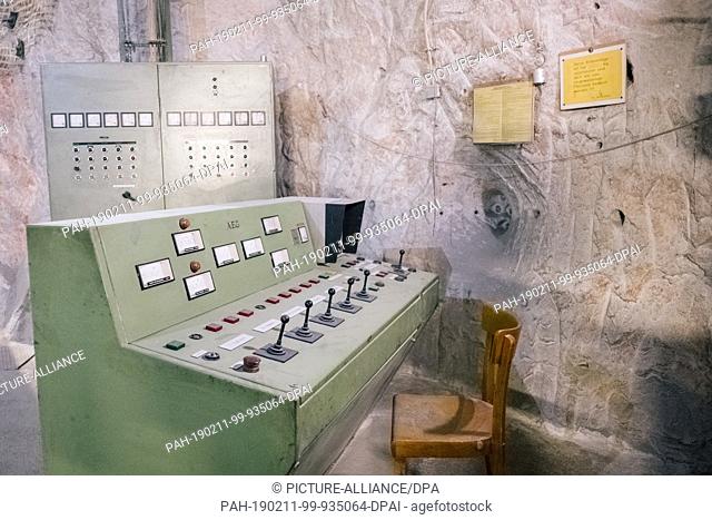07 February 2019, Lower Saxony, Remmlingen: The control station of the crane plant in the nuclear waste storage Asse. At Asse in Remlingen near Wolfenbüttel