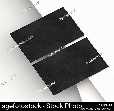 blank corporate stationery black business card paper