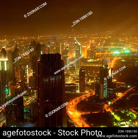 Down town of Dubai city from the top