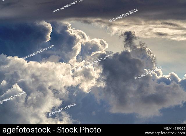 Dark clouds over the North Sea, Munkmarsch, Sylt Island, Schleswig-Holstein, Germany