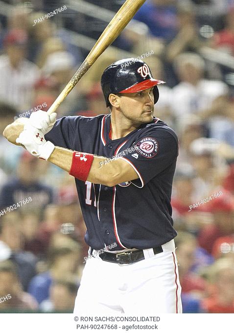 Washington Nationals first baseman Ryan Zimmerman (11) bats in the eighth inning against the New York Mets at Nationals Park in Washington, D.C