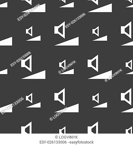volume, sound icon sign. Seamless pattern on a gray background. Vector illustration