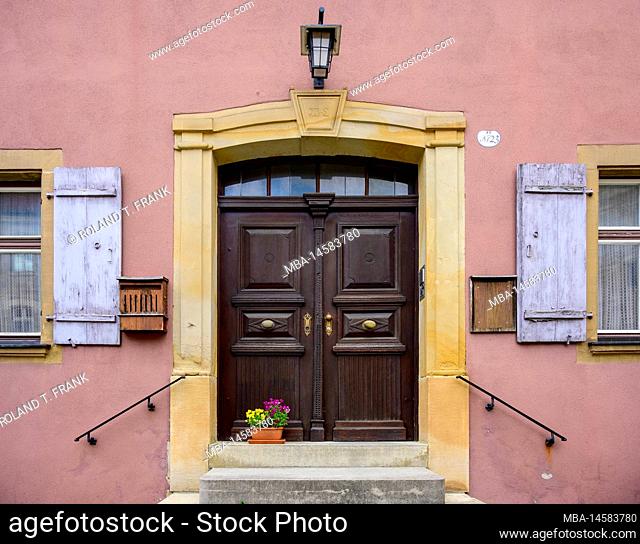 Germany, Bavaria, Dinkelsbühl, wooden door in the old town