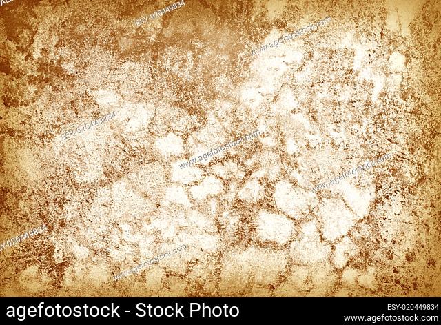 Old cracked grunge brown wall - retro background