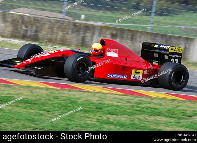 MUGELLO, IT, November, 2007: Unknown run with Historic Ferrari 643 F1-91 1991 ex Alain Prost during Finali Mondiali Ferrari 2007 into the mugello circuit in...
