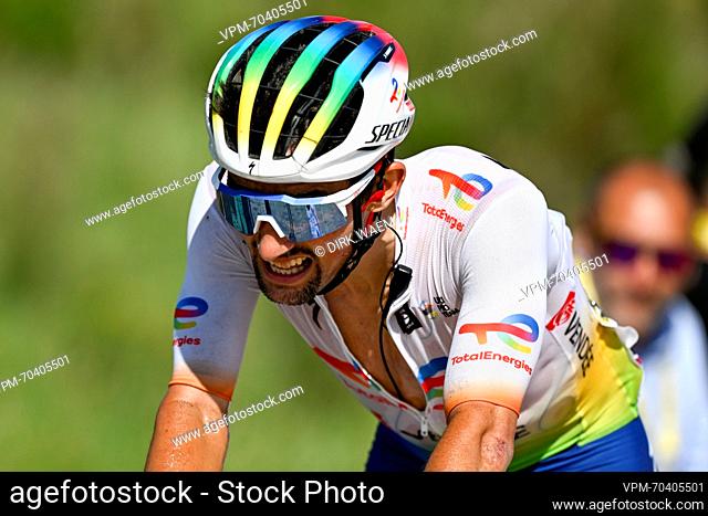 French Mathieu Burgaudeau of Total Energies pictured during stage 9 of the Tour de France cycling race, a 182, 4 km race from Saint-Leonard-de-Noblat to Puy de...