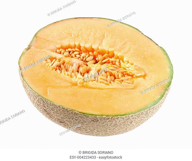 Cantaloupe Melon On White
