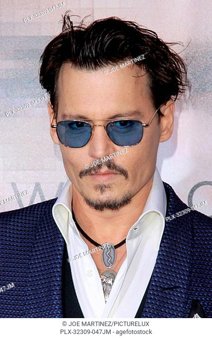 Johnny Depp at the Warner Brothers Pictures premiere of Transcendence. Arrivals held at Regency Village Theatre in Westwood, CA, April 10, 2014