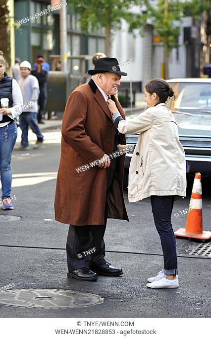 Filming scenes on the set of 'Public Morals' Featuring: Neal McDonough, Brian Dennehy, Ed Burns Where: Manhattan, New York