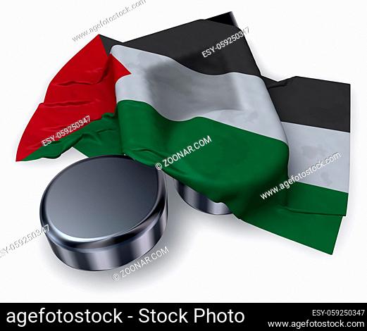 musiknote und flagge von palästina - 3d rendering