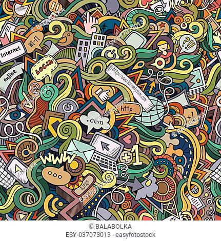Cartoon hand-drawn doodles on the subject of Internet social media theme  seamless pattern, Stock Vector, Vector And Low Budget Royalty Free Image.  Pic. ESY-037073013 | agefotostock