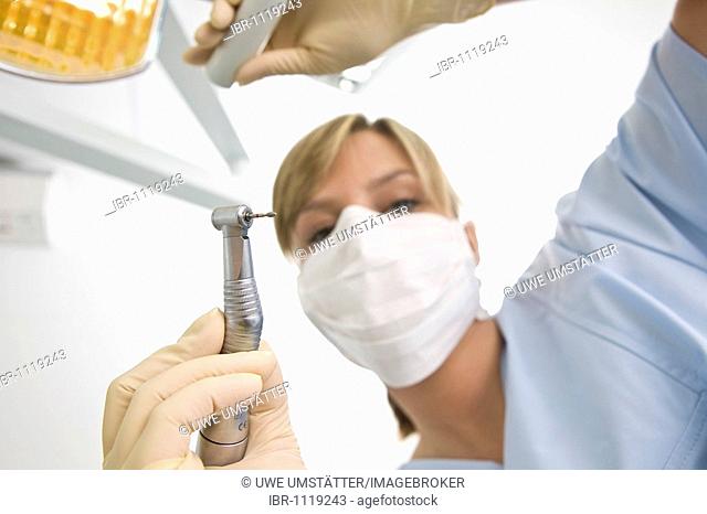 Dental nurse during treatment