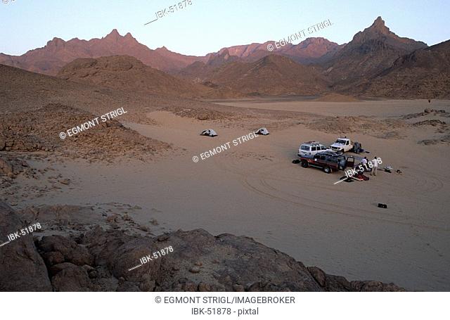 Camp at Jebel Uweinat, Jabal al Awaynat, Libya