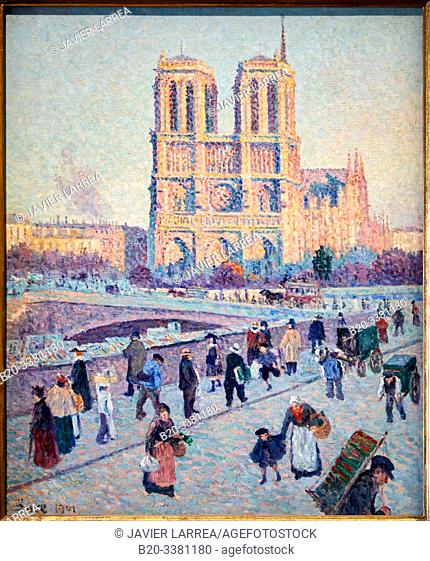 "Le Quai Saint-Michel et Notre-Dame", 1901, Maximilien Luce, Musée d'Orsay, Paris, France, Europe