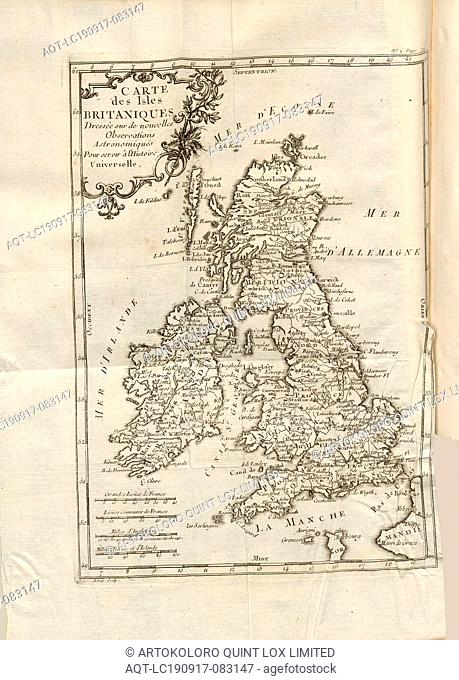 Map of the British Isles .., Map of the British Isles, Signed: Borde sculp, no. 2, according to p. 78, Borde (sc.), Histoire universelle depuis le commencement...