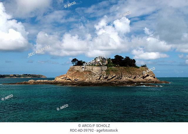 Small island Duguesclin at Saint Coulomb Brittany France