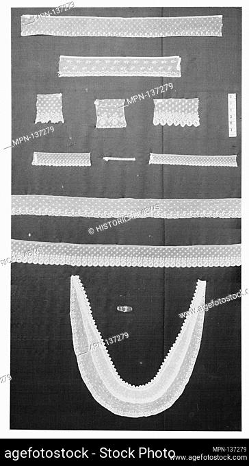 Fragment. Date: ca. 1800; Culture: British; Medium: Bobbin lace; Dimensions: L. 8 1/2 x W. 2 inches (21.6 x 5.1 cm); Classification: Textiles-Laces