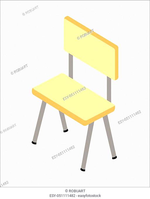 Chair vector illustration in isometric projection. Furniture picture for web pages, app, icons, infographics, logotype design