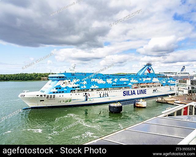 Silja Line Ferry Cruise Ships at the port in Mariehamn, Aland Islands, Finland