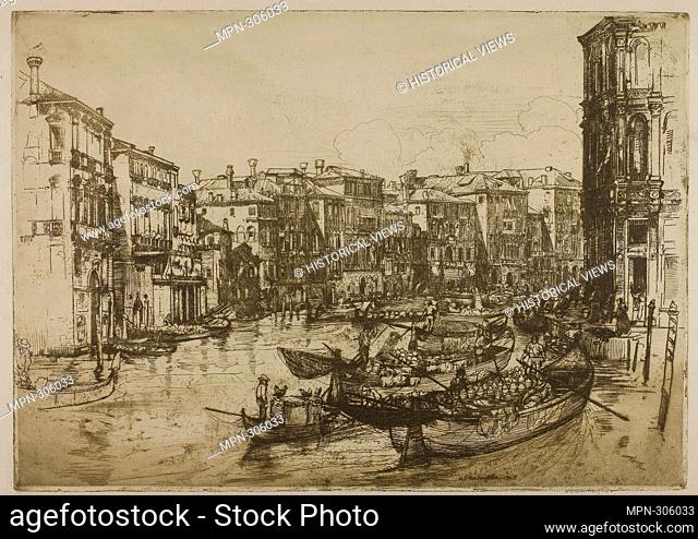 Author: Donald Shaw MacLaughlan. The Market, Venice - 1908 - Donald Shaw MacLaughlan American, born Canada, 1876-1938. Etching in black on cream laid paper
