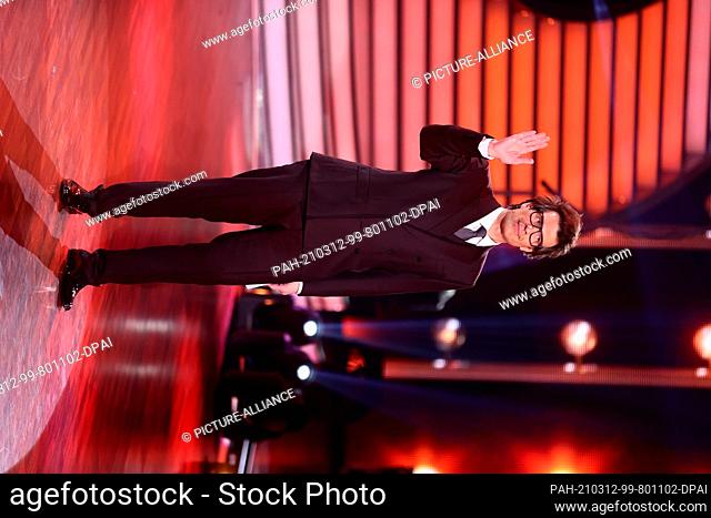12 March 2021, North Rhine-Westphalia, Cologne: Daniel Hartwich, host, is on stage during the second round of the RTL dance show ""Let's Dance""