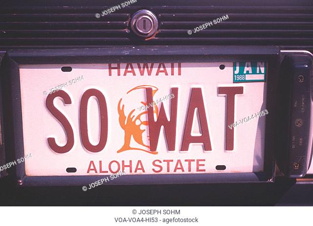 Vanity License Plate - Hawaii