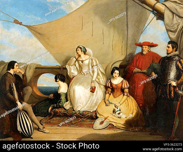 Leslie Charles Robert - Mary Queen of Scots' Farewell to France - British School - 19th Century