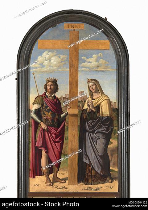 Cima da Conegliano, Sant'Elena and Costantino on the sides of the Cross and predella with the stories of the discovery of the Cross, 1501-1503, 16th century