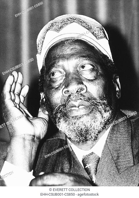 Jomo Kenyatta, Kenyan nationalist leader at a press conference in London, Nov. 8, 1961. In 1962 while still ruled by Britain