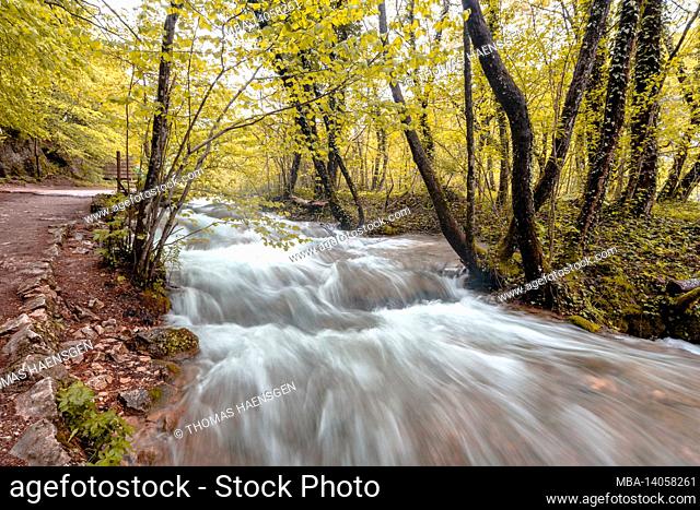 water flowing in plitvice national park, croatia