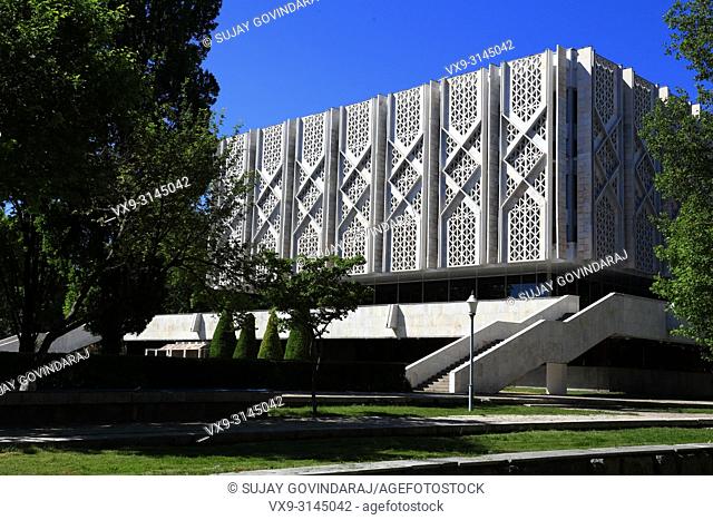 Tashkent, Uzbekistan - May 12, 2017: Back side view of State Museum of History of Uzbekistan, a famous landmark in the city that attract tourists