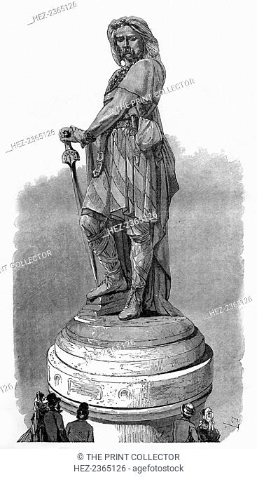 Vercingetorix Memorial at Alesia, near Dijon, France, 1882-1884. The Gallic chieftain Vercingetorix was chosen as king by the Arverni