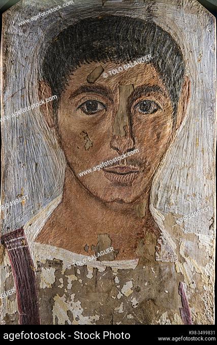 El Fayum portrait of a young man, 220-250 b. C. , Gregorian Egyptian Museumn Musei Vaticani, State of the Vatican City, Roma, Lazio, Italia