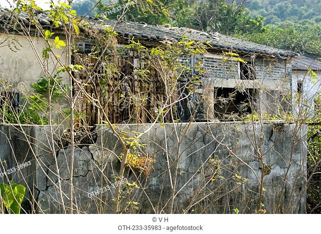Abandoned houses in Kat O, Crooked Island, Hong Kong