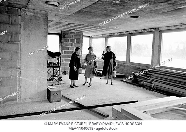 Princess Margaret visiting the partially completed Horder Centre, which she opened on 27 October 1966. The centre was founded by Mrs Cecilia Bochenek (?-1981)...