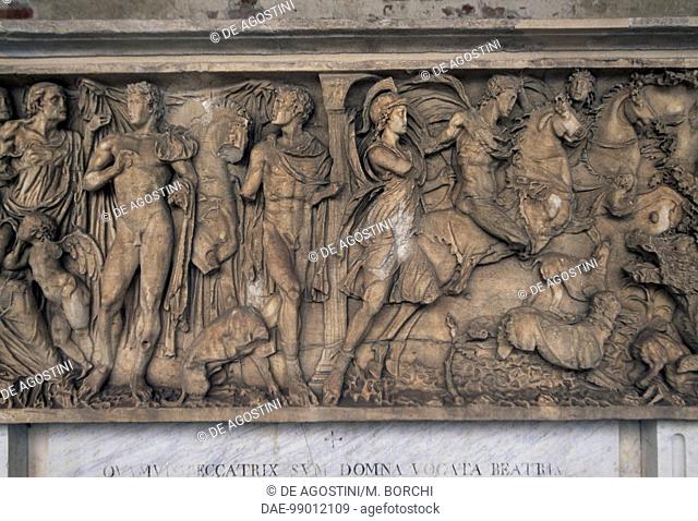 Sarcophagus depicting the myth of Phaedra and Hippolytus, 180 ca., Monumental Cemetery of Pisa (UNESCO World Heritage Site, 1987), Tuscany, Italy