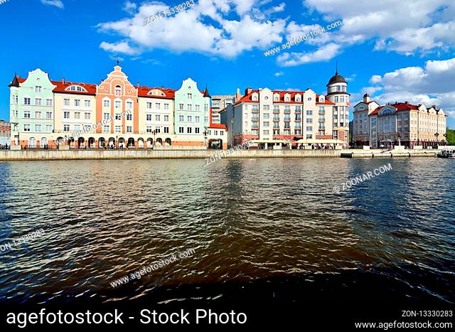 KALININGRAD, RUSSIA - 13 may 2017: view of Fishing village - the cultural and ethnographic complex, the tourist attraction of the city