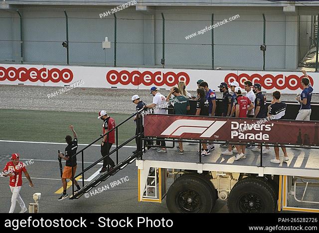 11/21/2021, Losail International Circuit, Doha, Formula 1 Ooredoo Qatar Grand Prix 2021, in the picture the driver parade, all drivers lap the course on a truck
